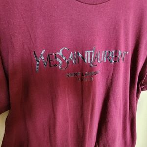 Yves Saint Laurent Burgundy T-Shirt